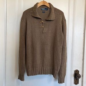 Men's Rare POLO BY RALPH LAUREN Brown Silk Knit Sweater Size XL